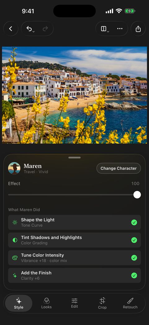 Tonalier on iPhone: What Maren Did, four steps, each with a switch.